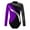 Purple, variant on Alvivi Kids Girls Long Sleeve Mesh Splice Gymnastic Ballet Dance Leotard Bodysuit Sports Activewear White&Silver 14