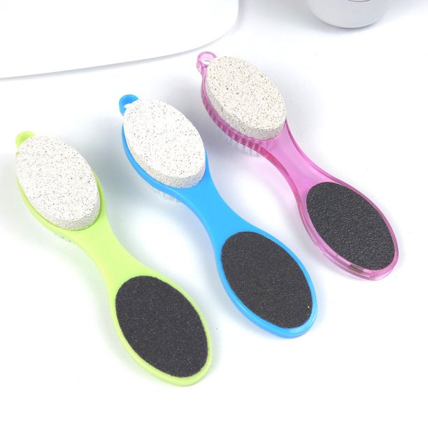 Paquete de 3 limas de pies extra gruesas para eliminar callos, herramienta de pedicura multifuncional 4 en 1 con depurador de pies, piedra pómez, lima de pies y papel de lija, 3 colores aleatorios Zhivalor ZJWJ933