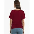 thumbnail image 3 of Womens Short Sleeve Boat Neck Side Shirring Dolman Drape Top, 3 of 6