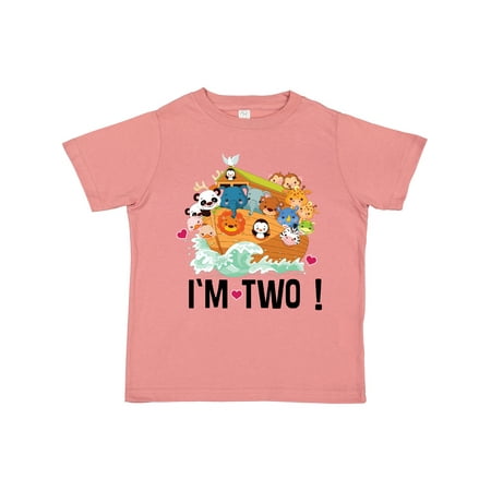 

Inktastic 2nd Birthday Party Animal Ark Gift Toddler Boy or Toddler Girl T-Shirt