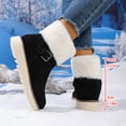 thumbnail image 4 of Viluyesy Snow Boots for Womens, Warm Faux Fur Lined Mid Calf Anti-Slip Thick Sole Winter Outdoor Fashion Suede Boots Black US6, 4 of 9