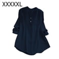 thumbnail image 1 of Camisa de mujer Manga larga Primavera Otoño Blusa Cuello en V Chica Top suelto, Azul, 5XL Advancent AP000936-24, 1 of 7
