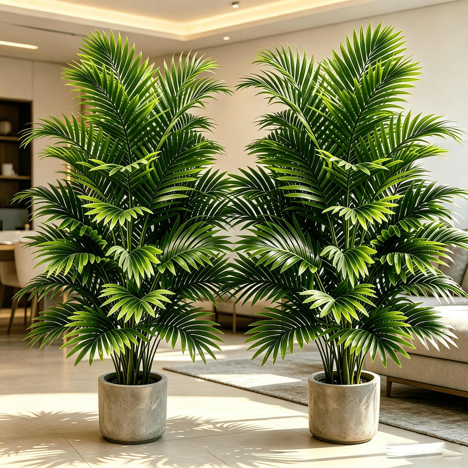 Evergreen Artificial Coconut Palm Tree with Realistic Fruits, Maintenance Free UV Protected, Indoor Outdoor Patio Pool Decor, Set of 2