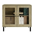 thumbnail image 3 of Castle Place Simple Modern Sideboard Buffet Cabinet, Light Oak, 3 of 9