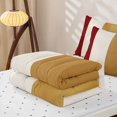 thumbnail image 6 of Homewish Vintage Vertical Lines Zipper Twin Comforter Sets with Fitted Sheet and 2 Pillowcases,Contemporary Stripe Zipper Bedding Set,Red,Reversible,4pcs, 6 of 8