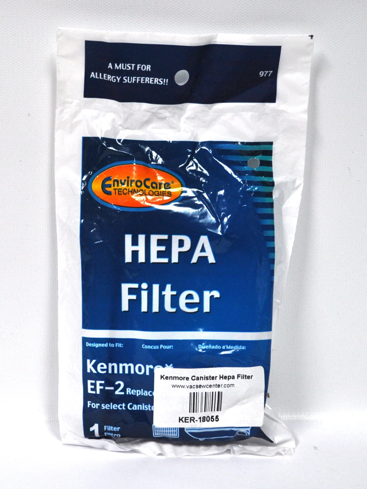 Kenmore Progresive Canister Vacuum Cleaner Hepa Filter, 4 1/4 x 2 3/4 x