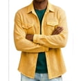thumbnail image 5 of LEKWK Mens Long Sleeve Shirts Regular Fit Lapel Collar Dress Shirts Cable Knit Texture Pocket Casual Stylish Business Work Party Daily, 5 of 6