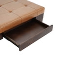 thumbnail image 6 of Rosalie Classic PU Storage Ottoman with Slide-Out Drawer, Solid Wood Legs, Light Brown, 6 of 8