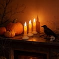 thumbnail image 2 of Flameless Flickering LED Taper Candle Tabletop Decor, Plastic Electronic Candle Light, Indoor Halloween Thanksgiving Christmas Fall Harvest Dining Fireplace Window Seasonal Table Centerpiece Ornament, 2 of 7