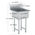 thumbnail image 2 of KFFKFF Commercial Utility Sink in Stainless Steel, Single Basin with Faucet & Legs, Dimensions 21"x41", Ideal for Garage, Eatery, Kitchen, Laundry Room, Certified by, 2 of 8