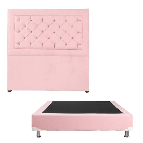 Box Base Cama Matrimonial + Cabecera Mary Rosa