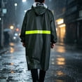 thumbnail image 5 of JOANKDMI Raincoat for Men with Hood Long Waterproof Heavy Duty Rain Jacket with Reflective Strip Windproof Trench Coat for Work Fishing Hiking Outdoor Emergency Gear, 5 of 6