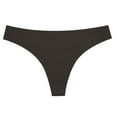 thumbnail image 1 of Aayomet Culottes pour Femmes Couleur Filetée Soie Glacée Taille Basse Haute Élastique Sport String Sans Couture (Beige, L), 1 of 5