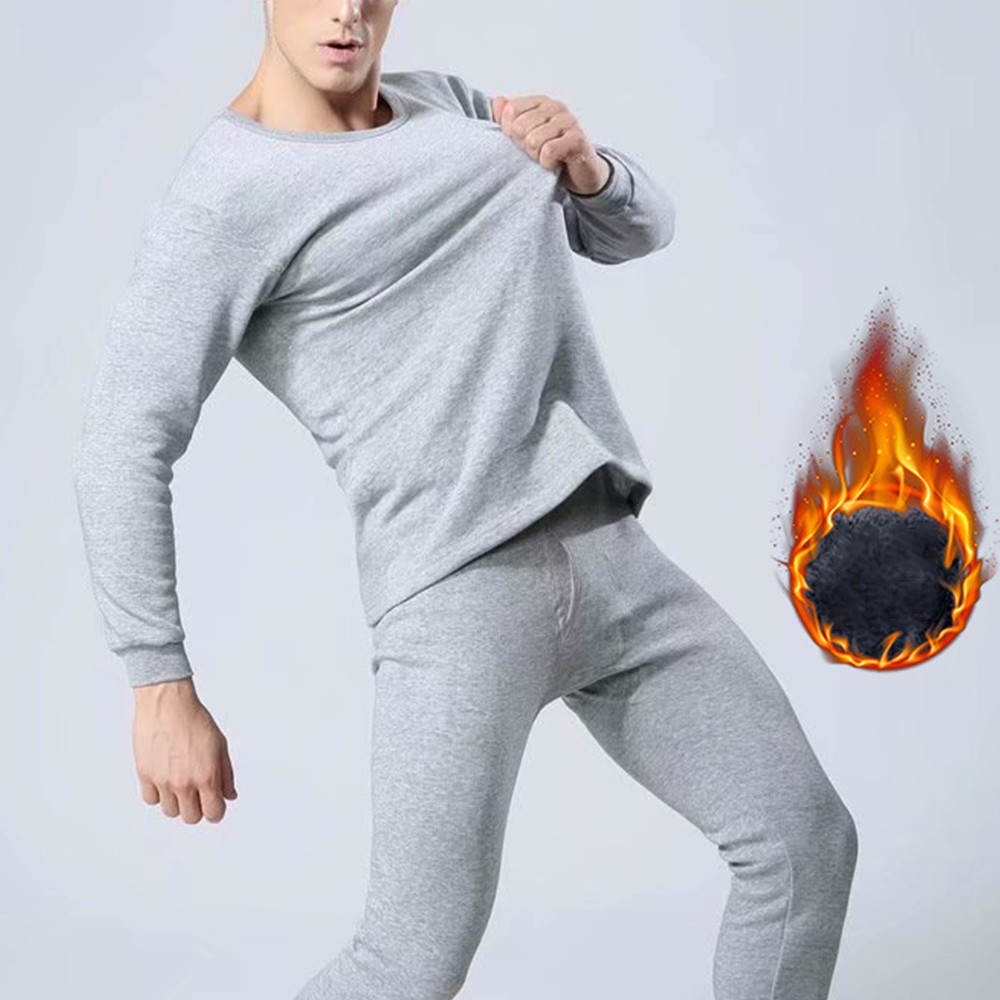 YIWEI Mens Soft Thick Lined Thermal Top Bottom Long John Warm Underwear ...
