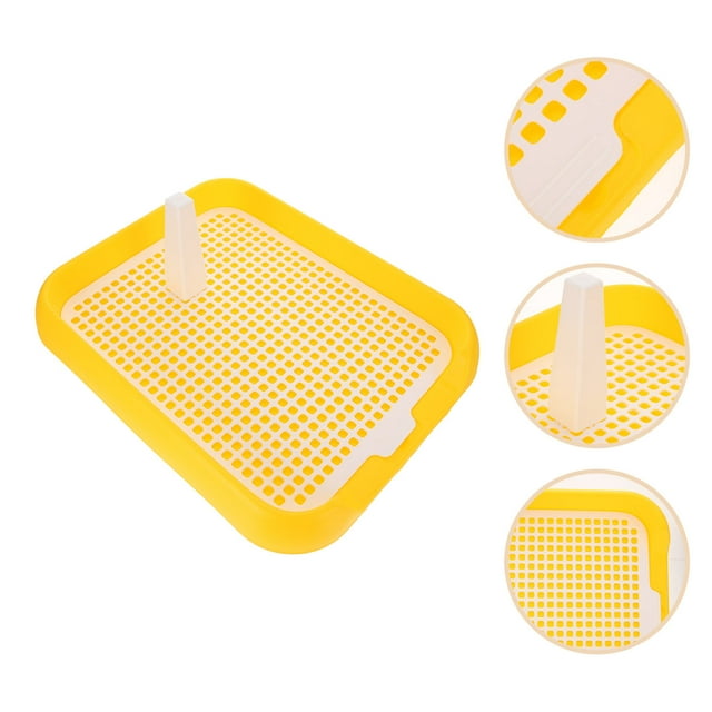 MERRYHAPY Toilet Para Cachorros Plástico Amarillo Con Base Antideslizante Y Rejilla Portátil