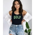 thumbnail image 3 of Trendy Floral Golf Tank Top for Women and Teens Cute Green Golfer Shirt Black Tank Top Small, 3 of 4