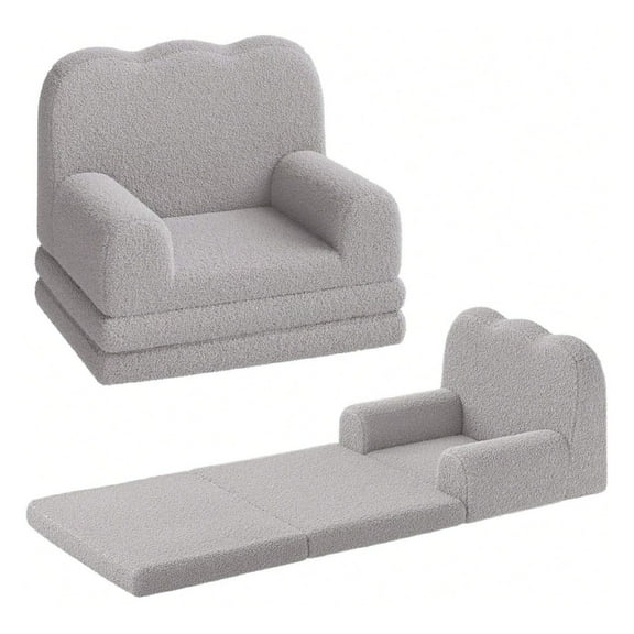 Home Kids Couch, 2-in-1 Convertible Toddler Sofa Chair, Soft Fold Out Couch Lounger for Kids, Comfy Children's Sofa Bed for Playroom