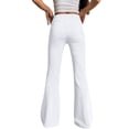 thumbnail image 6 of Womens Yoga Pants with Pockets No Front Seam High Waisted Flare Leggings Bell Bottom Yoga Dress Pants Seamless Bootcut Pants White 2XL, 6 of 7