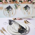 thumbnail image 2 of Marble Black Cloth Napkins, Abstract Gold White Brick Stone Motif Washable and Reusable Dinner Napkins Set of 4, Table Napkin for Kitchen Party Birthday Wedding Hotel Housewarming 20"x20", 2 of 8