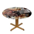 thumbnail image 3 of Orinice Guitar Music Paint Splash Round Table Cover Stain Resistant Washable Indoor Outdoor Tablecloth Kitchen Dining Wedding Parties Waterproof 100% Polyester Fiber 38-42, 3 of 8
