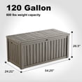 thumbnail image 2 of fazzn 120 Gallon Resin Deck Box Outdoor Indoor Waterproof Storage Box for Patio Furniture Pool Accessories Storage for Cushion Garden Tools (Brown), 2 of 7