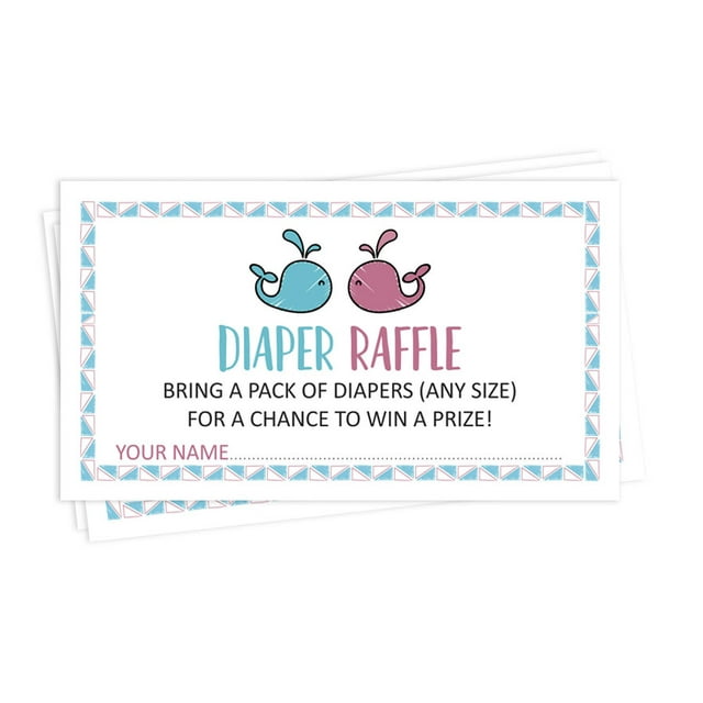 Inkdotpot 30Baby ShowerDiaper Raffle Ticket Lottery Insert Cards Supplies Games For Baby Shower Party Gender Reveal Bring A Pack Of Diapers To Win Favors Gifts And Prizes
