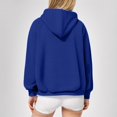 thumbnail image 4 of kpoplk Women Solid Basic Letter Loose Hoodie Sweatshirt Long Sleeve Kangaroo Pocket Drop Shoulder Pullovers To(Blue,S), 4 of 6