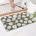 thumbnail image 4 of Darkgray Daisy Flower Green Leaves Pattern Bathroom Rugs Mat,Non Slip Microfiber Bathroom Rug,Rubber Backing,Soft Bathroom Mats for Bathroom Floor,Tub and Shower,17x30in(43x75cm), 4 of 5