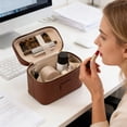 thumbnail image 4 of 1Pcs Large Imitation Make Up Organiser Beauty Makeup With Removable Divider For Culture & Travel Coffee Classic, 4 of 6