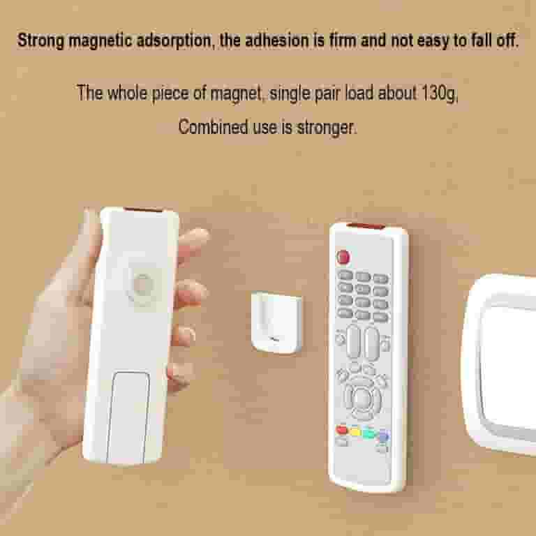2 Pack Magnetic Remote Control Holder Wall Mount - Self Adhesive Silicone Organizer For TV Remotes