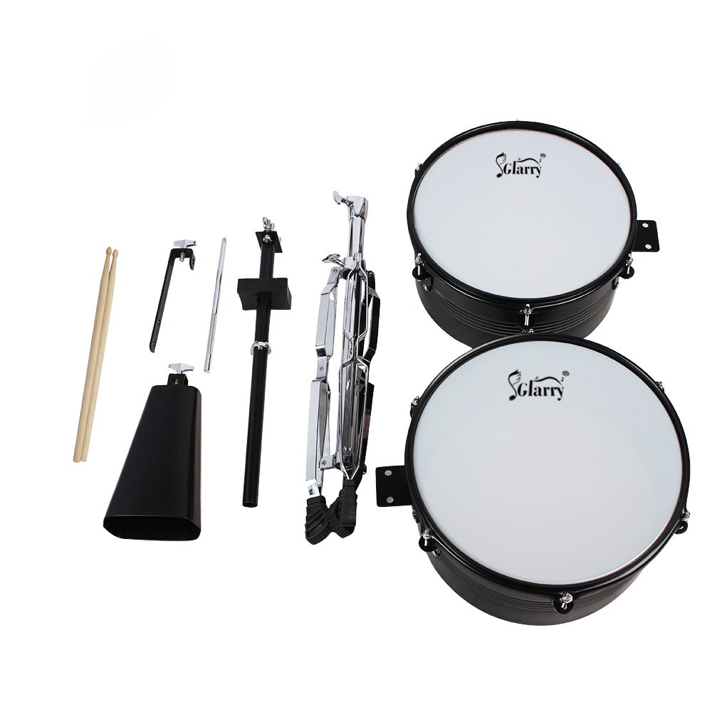 Percussion 13" & 14" Timbales Drum Set w/ Stand and Cowbell for Beginner Student