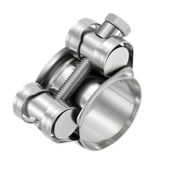 304 Stainless Steel T-Bolt Hose Clamp, Adjustable OD Range 2" to 2.2" (52-55mm) Heavy Duty Pipe Strap Clamp, Metal Fuel Line Clamping for Automotive, Plumbing, Industrial