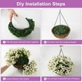 thumbnail image 6 of Artificial Hanging Flowers in Basket for Patio Lawn Garden Decor,12 inch Coconut Lining Hanging Baskets with Artificial Flowers for Home Porch Outdoors Spring Decoration(White), 6 of 6