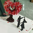 thumbnail image 3 of Boreal Craft Heart Shape Tree Valentine's Day LED Music Card 3D Up For Couples Unique Wedding Invitation & Anniversary Card Stationary with Envelopes Set We Miss You Cards Birthday Cards for Daddy, 3 of 7
