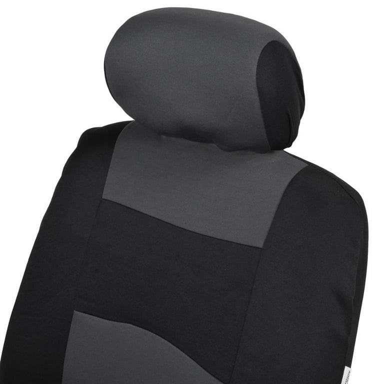 BDK PolyPro Car Seat Covers Full Set, Charcoal Gray Two-Tone Front and Rear  Split Bench Seat Covers