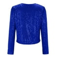 thumbnail image 5 of Party Casual Sequin Blazer for Women Long Sleeve Open Front Glitter Sparkly Cardigan, 5 of 6