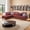 Red, variant on 4-seater L-shaped sofawith 90° Swivel Cup Holders, apartment, living room, and office sofa(Includes 2 Pillows)