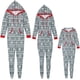 thumbnail image 1 of Pijamas familiares navideños INSPIRE CHIC con cremallera de manga larga y bolsillos ["Hombres"] L Gris, 1 of 5