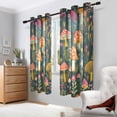 thumbnail image 2 of Yayeee Window Curtains Light Filtering 63"x52" Grommet Panel Pair Home Living Room Decor, Orange Mushroom, 2 of 7