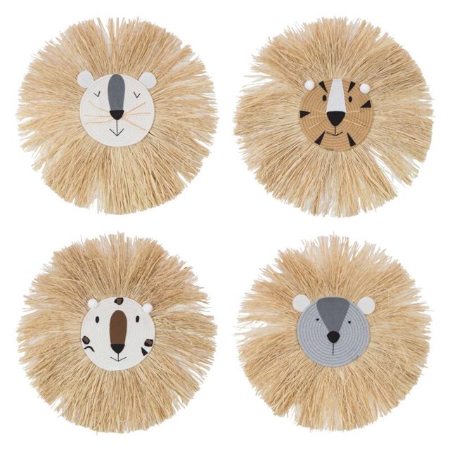 Lion Hanging Decorations Cotton Thread Weaving Animal Head Wall Ornament P31B heqiyong LED