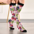 thumbnail image 5 of FORMRS Womens Knee High Socks Casual Long Thick Travel Daily Wear, 1 Pair, Pink Kiwi, 5 of 6