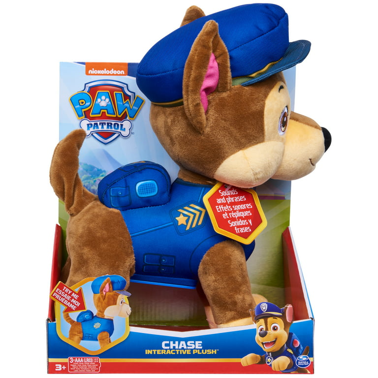 PAW Patrol, Talking Chase 12-inch-Tall Interactive Plush Toy, for Ages 3  and up