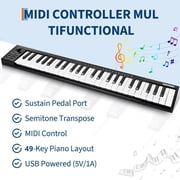 49-Key MIDI Keyboard Controller — Compact USB/DAW Integrated Keyboard with 8 Drum Pads, 8 Knobs & OLED Display, Perfect Holiday Present for Beginners