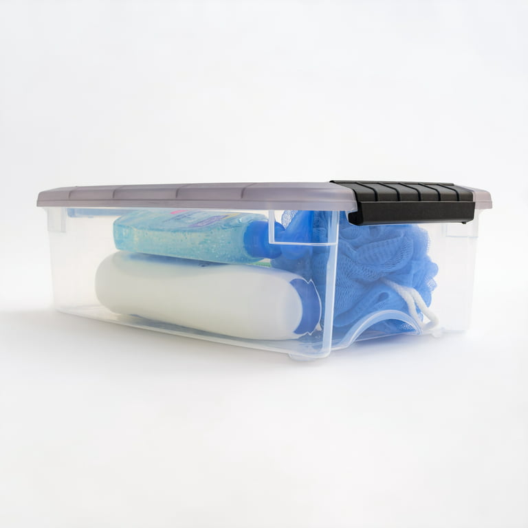 IRIS Stack and Pull Large 13.25-Gallons (53-Quart) Clear Tote with Latching  Lid in the Plastic Storage Containers department at