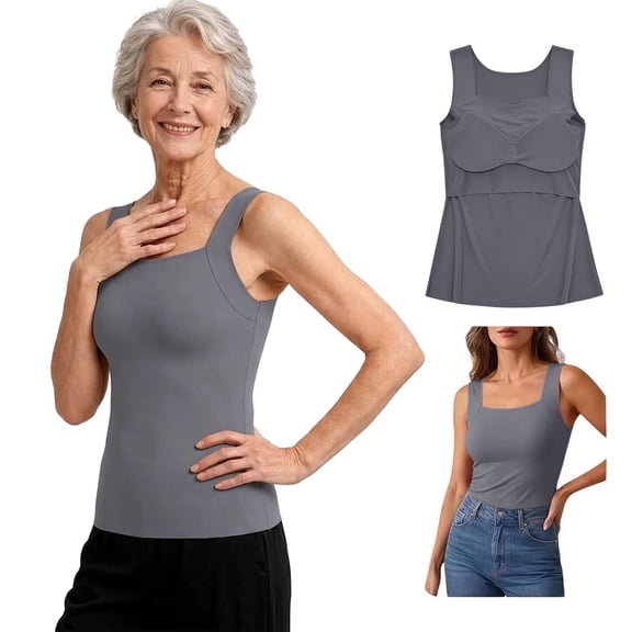 Maggies Tanks for Women,Maggie'S Tanks Built-In Bra Comfort Shaper Tank