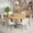 Beige, variant on KATBOC 47in Round Modern Farmhouse Dining Table Set with 4 Velvet Chairs, Walnut MDF Top & Black Metal Legs, Waterproof Kitchen Furniture for Small Spaces Apartment, Breakfast Nook, Dark Brown+Black