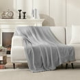 thumbnail image 2 of JOOJA Knit Throw Blanket Super Soft Cozy Blanket for Bed Sofa, 50"x60", Grey, 2 of 6