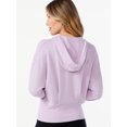 thumbnail image 3 of Sofia Active by Sofia Vergara Women's Ribbed Zip Fleece Hoodie, 3 of 6