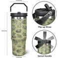 thumbnail image 4 of 30oz Frog Insulated Stainless Steel Tumbler with Handle, Straw Lid & Cover - Double Wall Vacuum Mug for Hot & Cold Drinks - Great Gift for Women & Men, 4 of 6