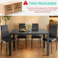 thumbnail image 4 of Dining Table Set for 4, Lofka Modern Kitchen Table and 4 PU Leather Chairs, Small Spaces,Breakfast Nook,Dining Room, Black, 4 of 8